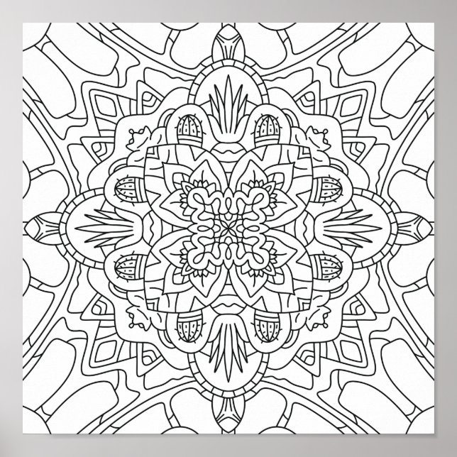Hello Spring: Plant Colouring Page Poster (Front)