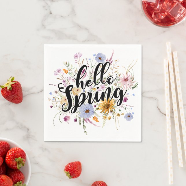 Hello Spring Quote  Napkin (Insitu)
