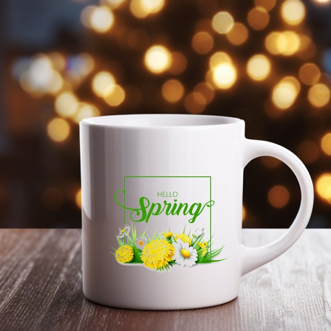 Hello Spring Season Two-Tone Coffee Mug (Creator Uploaded)