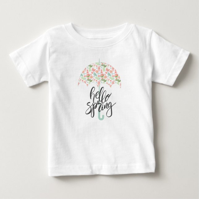 Hello Spring Umbrella Baby T-Shirt (Front)