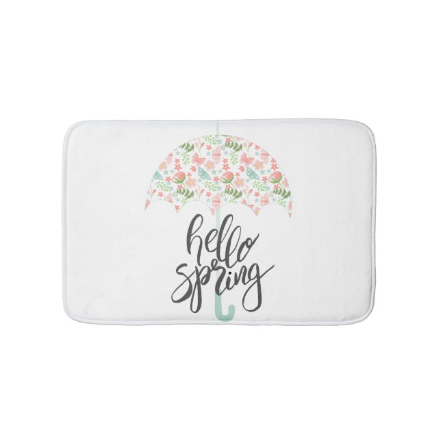 Hello Spring Umbrella Bath Mat (Front)