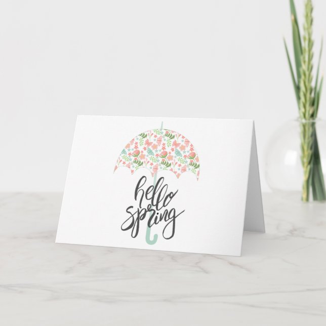 Hello Spring Umbrella Card (Front)