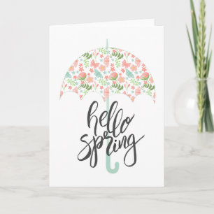 Hello Spring Umbrella Card