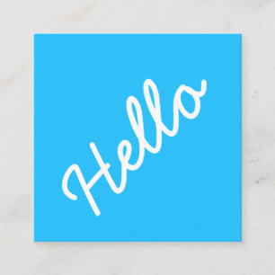 Hello - Square - Sky Blue Business Card