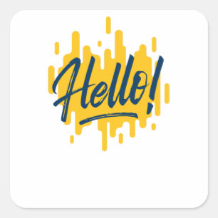 Hello Square Sticker