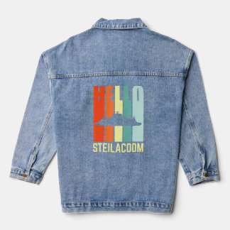 Hello Steilacoom Sunset With Steilacoom Ferry Denim Jacket