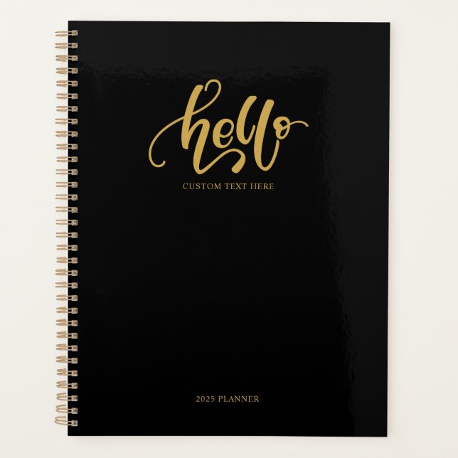 Hello Stylish Black & Gold Calligraphie Script (Devant)