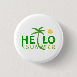 Hello Summer 1 Inch Round Button