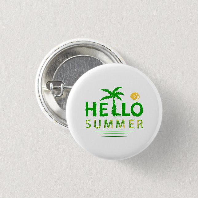 Hello Summer 1 Inch Round Button (Front & Back)