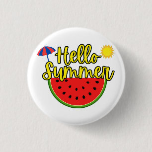Hello Summer 1 Inch Round Button