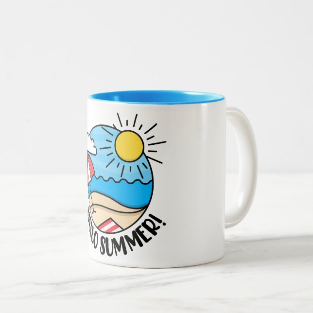 Hello Summer 2 Two-Tone Coffee Mug (Front Right)