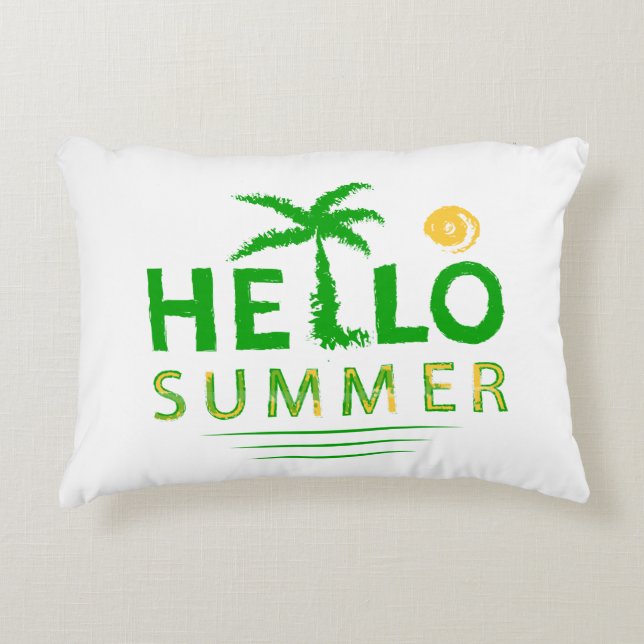 Hello Summer Accent Pillow (Front)