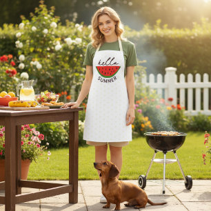 Hello Summer Apron with Watermelon