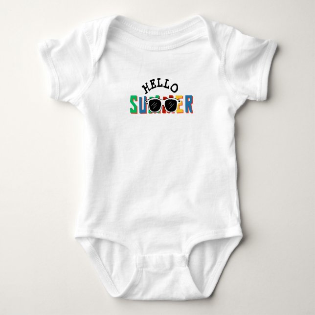  Hello Summer   Baby Bodysuit (Front)