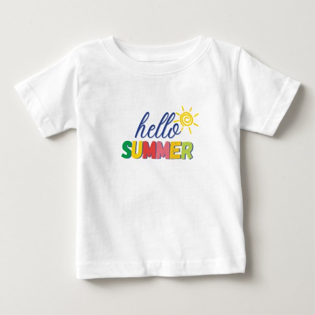 "hello summer" baby t-shirt (Front)