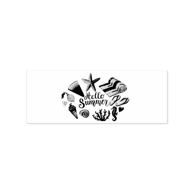Hello Summer Beach Thunder-Cove Rubber Stamp (Imprint)