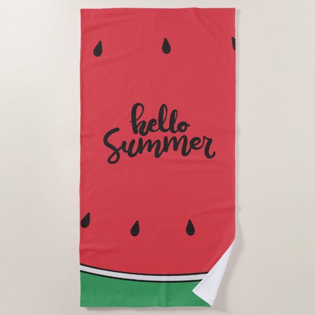 Hello Summer Beach Towel (Front)