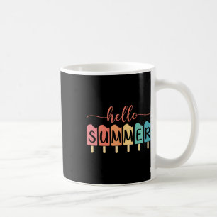 Hello Summer Beach Vacation Ice Cream Lover Popsic Coffee Mug
