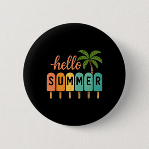 Hello Summer Beach Vacation Ice Cream Popsicle Gif 2 Inch Round Button