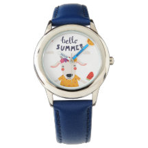 Hello Summer Blue Stainless Steel Watch