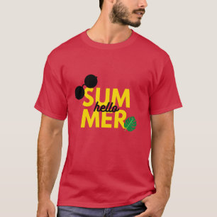 Hello Summer Bold Tropical Design T-Shirt
