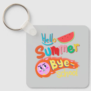 Hello Summer Bye School Art Keychain