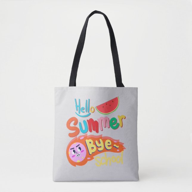 Hello Summer Bye School Tote Bag Art (Front)