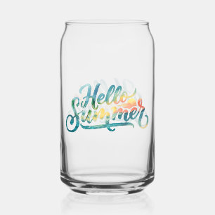 Hello Summer Can Glass