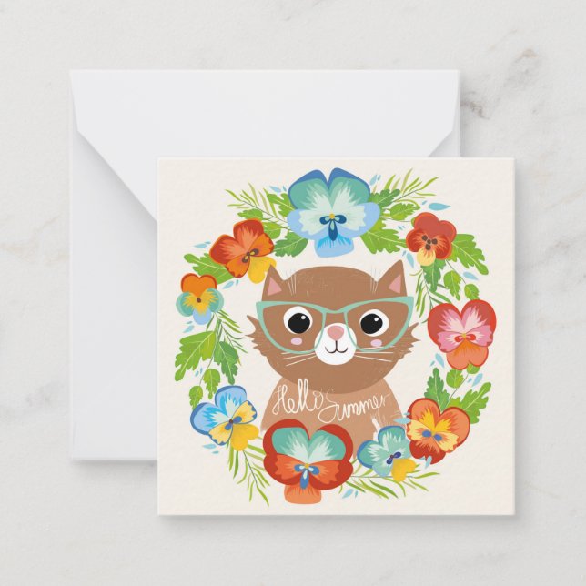 Hello Summer Cat Card (Front)