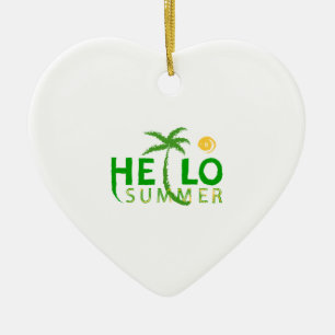 Hello Summer Ceramic Ornament