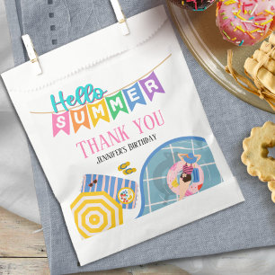 Hello Summer Colourful Banner Pool Party Thank You Favour Bag
