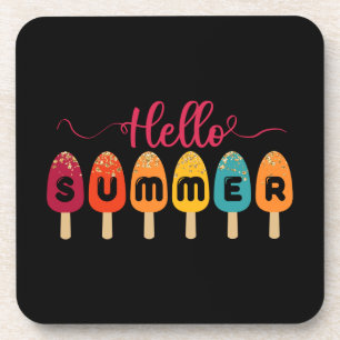 Hello Summer Colourful Popsicle Coaster