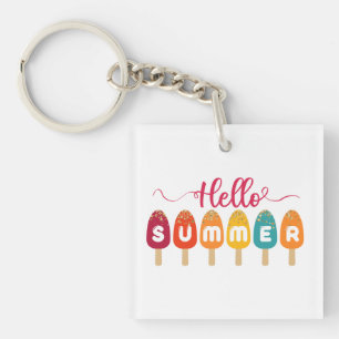 Hello Summer   Colourful Popsicle Ice Cream Keychain