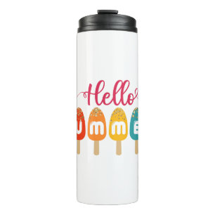 Hello Summer   Colourful Popsicle Ice Cream Thermal Tumbler