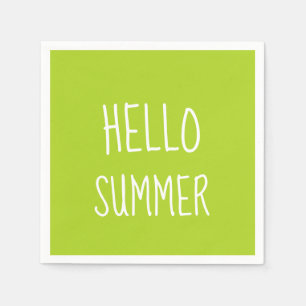 Hello summer cool typography colourful    napkin