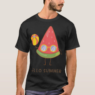 Hello Summer Cute Watermelon Sunglasses Vacation B T-Shirt