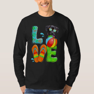 Hello Summer Dog Beach Holiday Dog  Pet Flip Flop  T-Shirt