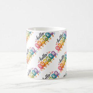 Hello Summer Faux Yarn Design Coffee Mug