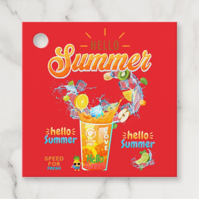 Hello Summer Favour Tags (Front)