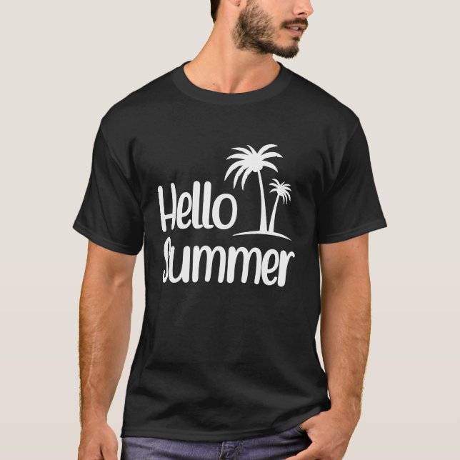 Hello Summer Feeling Tropical Beach Summer Vacatio T-Shirt (Front)