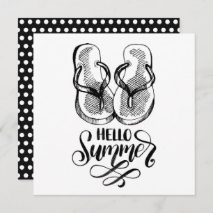 Hello Summer Flip Flops Greeting Card