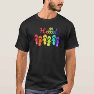 Hello Summer Flip Flops Sand Surf Summer Vacation T-Shirt