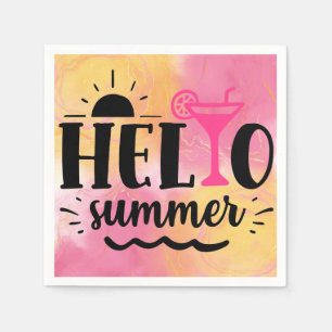 Hello Summer Fun Party Napkin