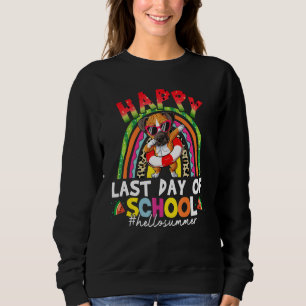 Hello Summer Graduation Boxer Dog Dabbing Rainbow Sweatshirt