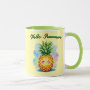 Hello Summer Happy Pineapple Coffee Mug