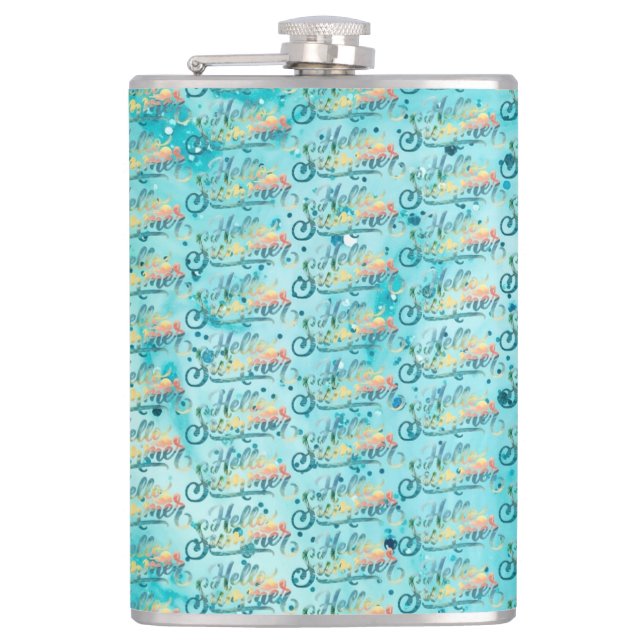 Hello Summer Hip Flask (Front)
