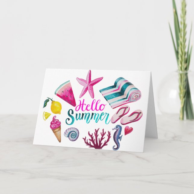 hello summer holiday card (Front)