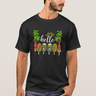 Hello Summer Ice Cream Popsicle  Beach Vacay Summe T-Shirt