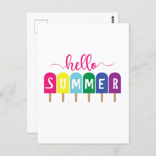 Hello Summer ice pops lolly  Postcard