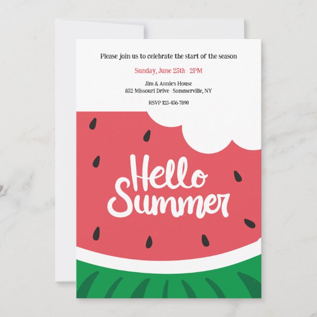 Hello Summer Invitation (Front)